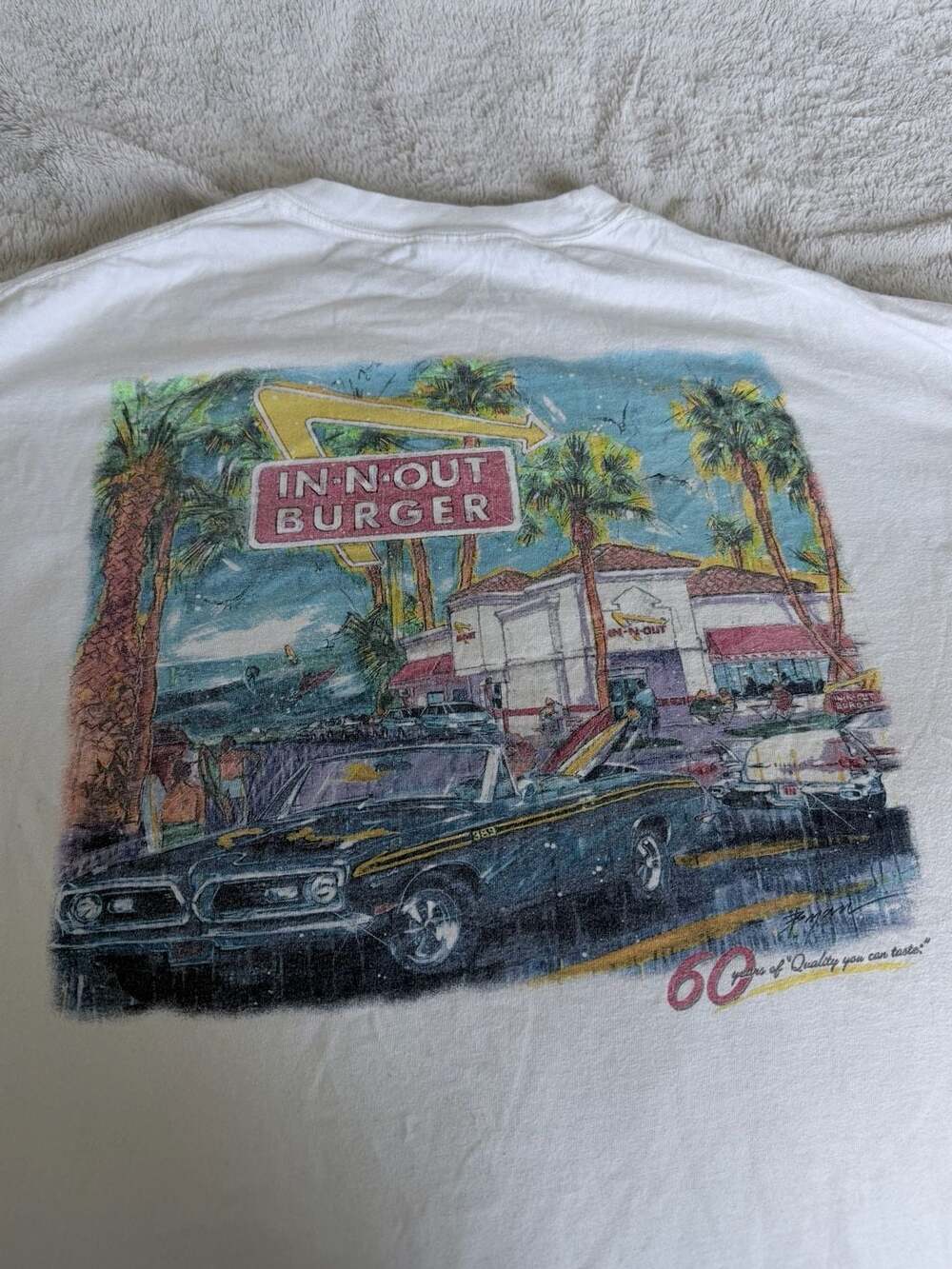 In-N-Out Burger 60th Anniversary Vintage Graphic T-Shirt White XL